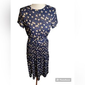 Vintage 80s Floral Dress with Matching Belt